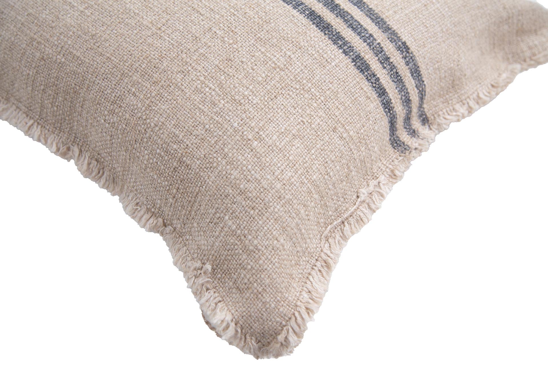 Verve Linen Cushion Cover – Natural & Black Stripe