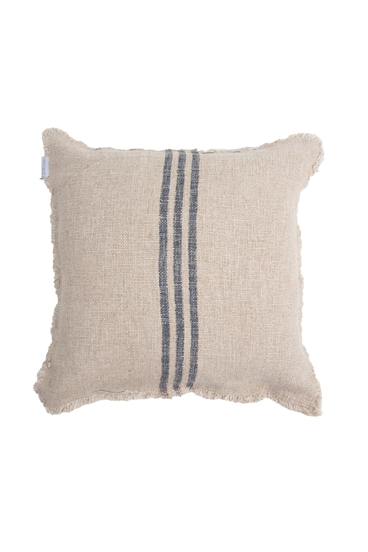 Verve Linen Cushion Cover – Natural & Black Stripe