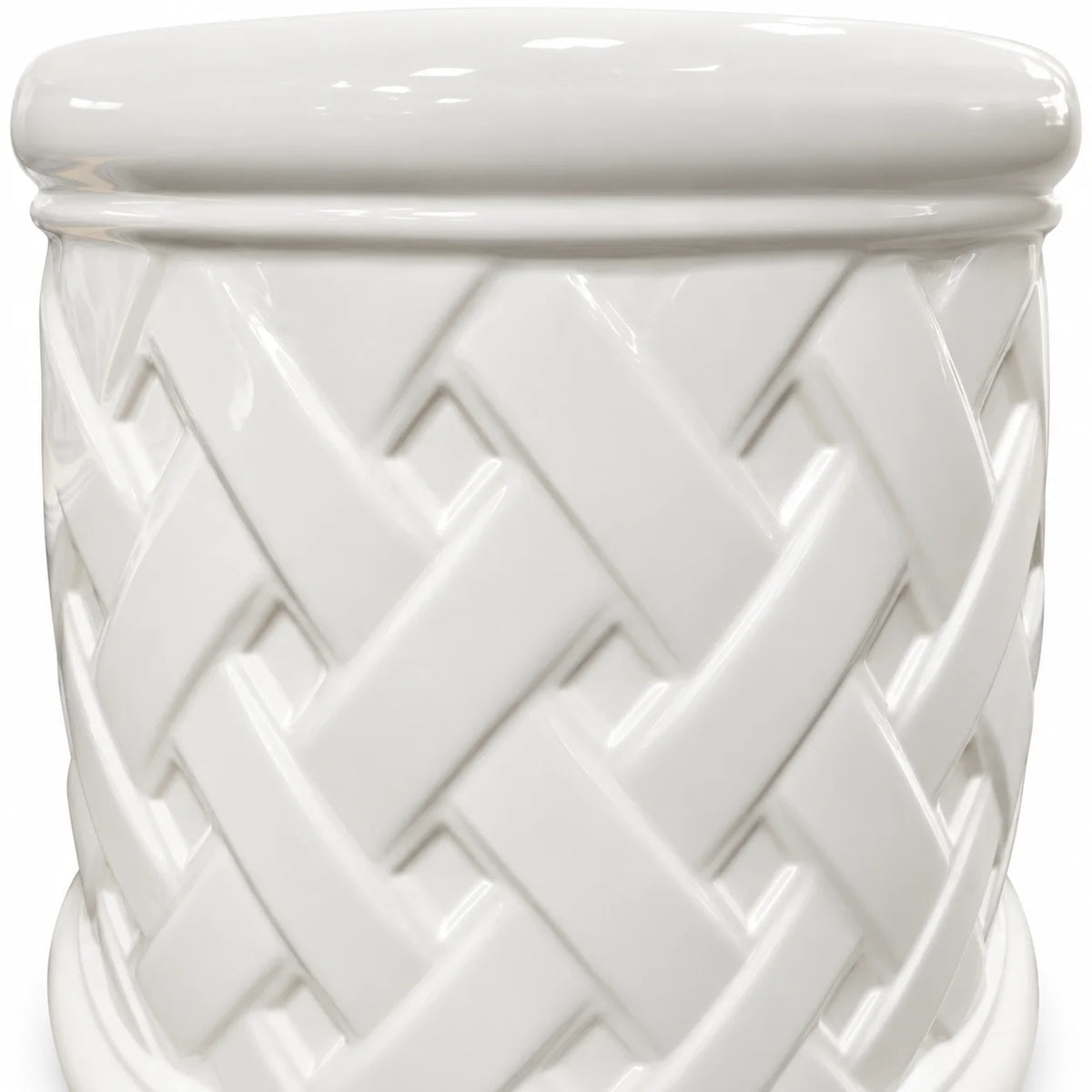 White Textured Porcelain Side Table
