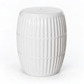 White Ribbed Porcelain Side Table