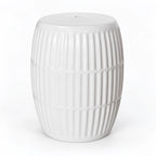 White Ribbed Porcelain Side Table