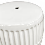 White Ribbed Porcelain Side Table