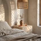 Natural Woven Mixed-Weave Pendant Lampshade