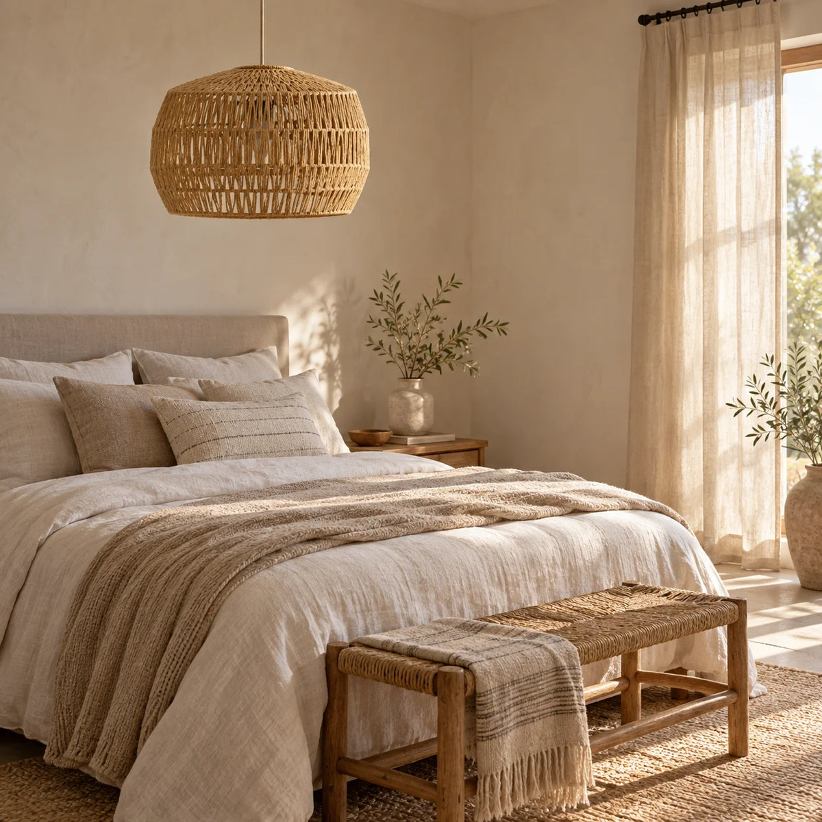 Brown Woven Pendant Lampshade