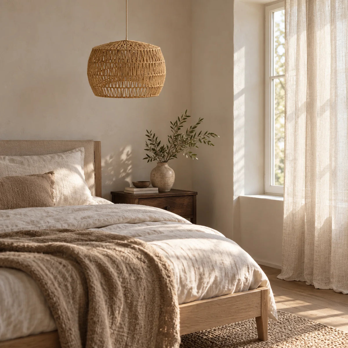 Brown Woven Pendant Lampshade
