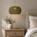 Olive Woven Pendant Lampshade