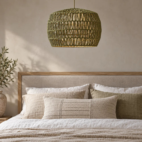 Olive Woven Pendant Lampshade