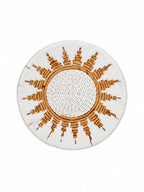 White & Natural Abaca Woven Wall Decor