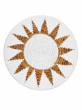 White & Natural Abaca Woven Wall Decor