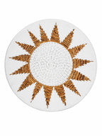 White & Natural Abaca Woven Wall Decor