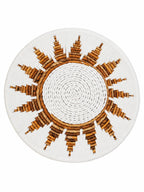 White & Natural Abaca Woven Wall Decor