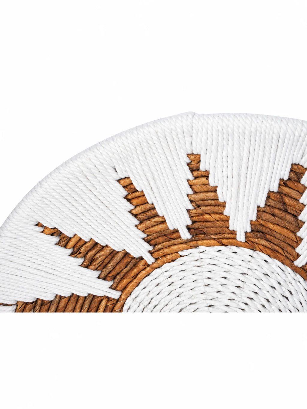 White & Natural Abaca Woven Wall Decor